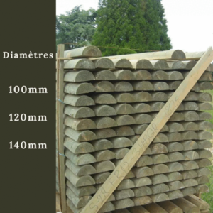 1/2 RONDIN PIN NORD CL4 VERT DIAM 80MM FRAISES 2 EXTREMITES